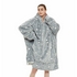 UK Made VEGAN Stars Print Blanket Hoodie, Super Soft Sherpa Lined Giant Hoody