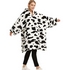 UK Made VEGAN Cow Print Blanket Hoodie, Super Soft Sherpa Lined Giant Hoody