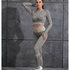 Khaki Long Sleeve Animal Print Gym  Set , 2 Piece Gym Wear