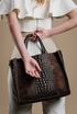 'Mia' Croc Suede Tote Bag - Special Edition