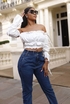 White Ruffle Crop Top