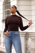 Chocolate Brown Bodysuit Long Sleeve