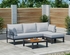 Miami Rattan Garden Furniture Set - Left Hand Corner Sofa | Mixed Grey / Light