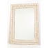 Mango Wood Carved Wall Mirror in Off White